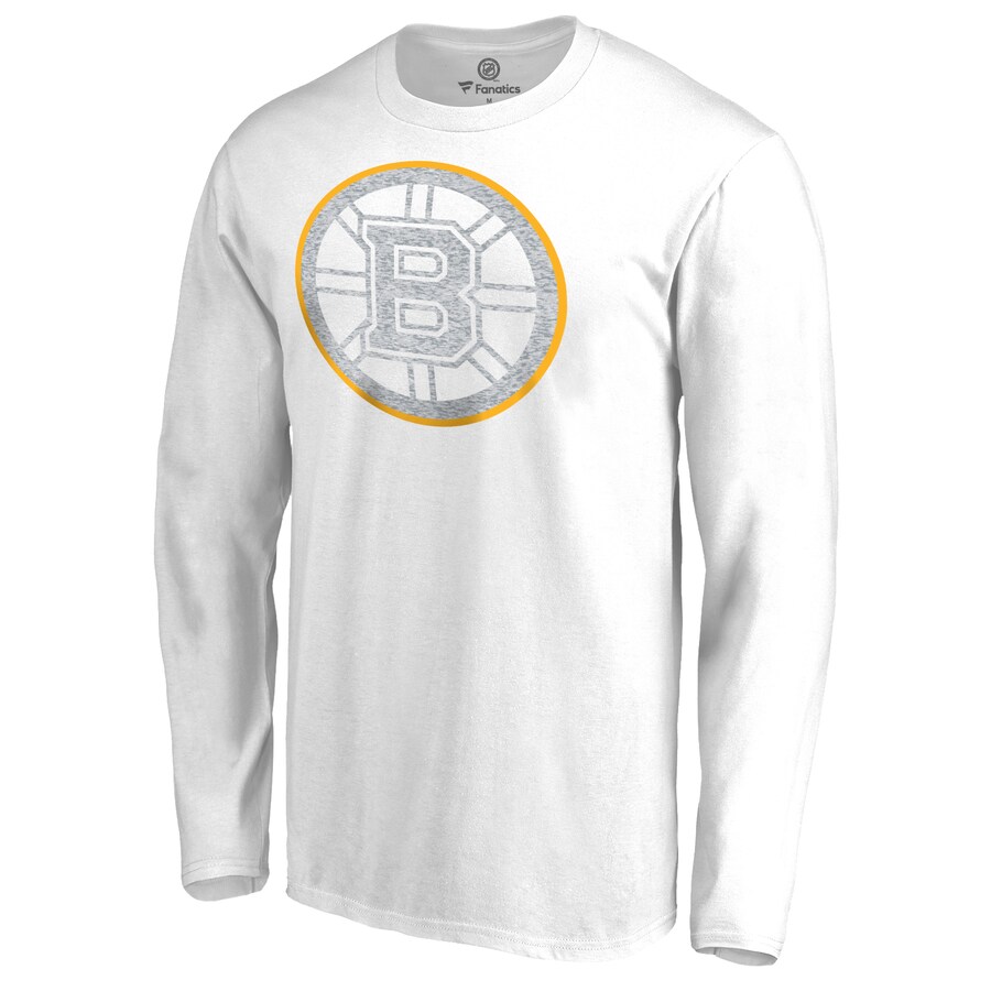 Men's Boston Bruins White White Out Long Sleeve T-Shirt - Puhuasuan