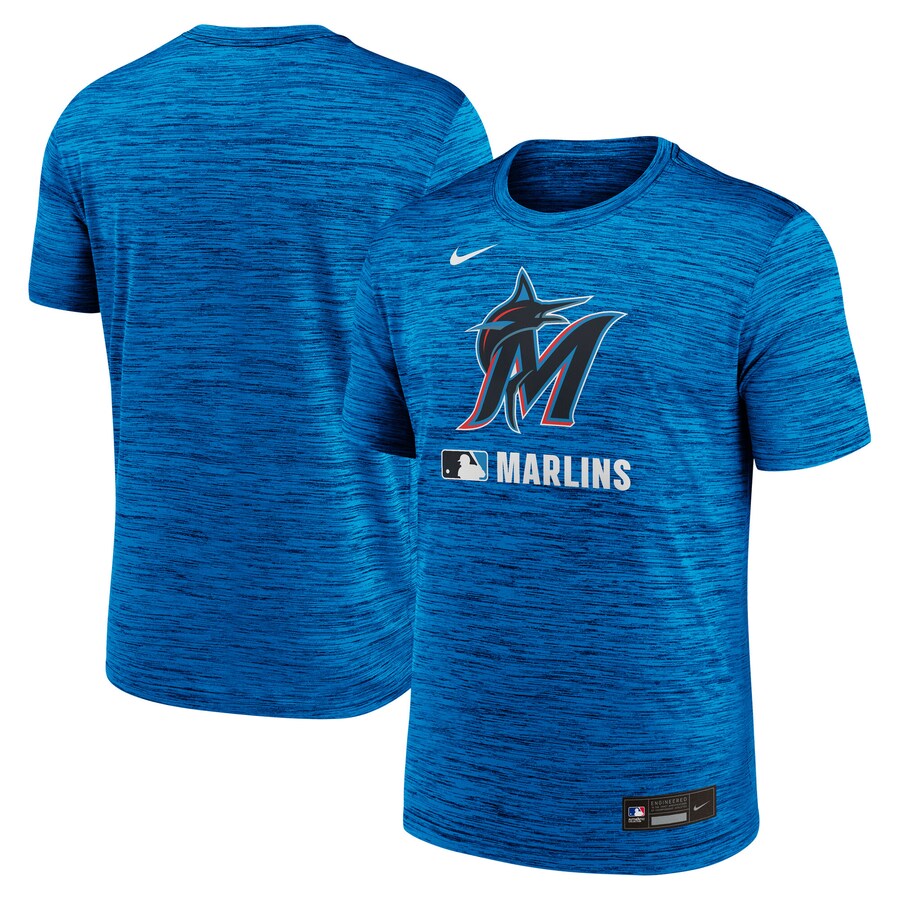 Men's Miami Marlins Nike Blue Authentic Collection Velocity Performance Practice T-Shirt - Puhuasuan
