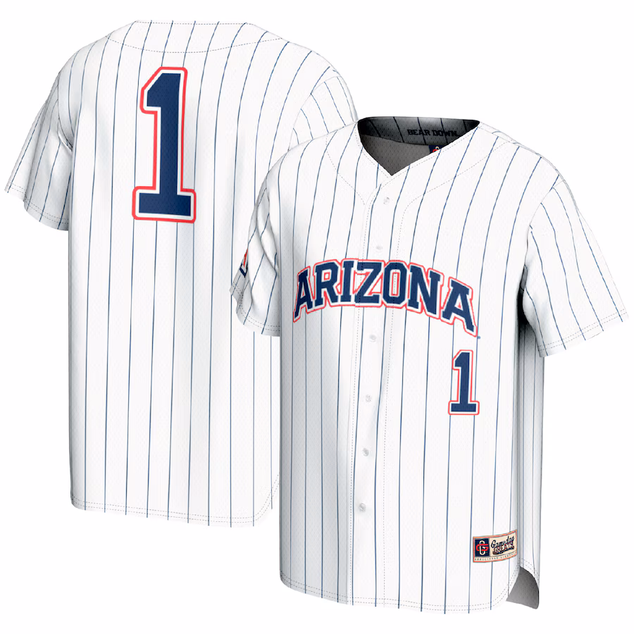 Youth GameDay Greats #1 White Arizona Wildcats Lightweight Baseball Fashion Jersey - Puhuasuan