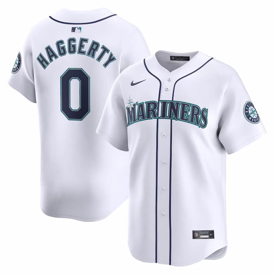 Men's Seattle Mariners Sam Haggerty Nike White Home Limited Player Jersey - Puhuasuan