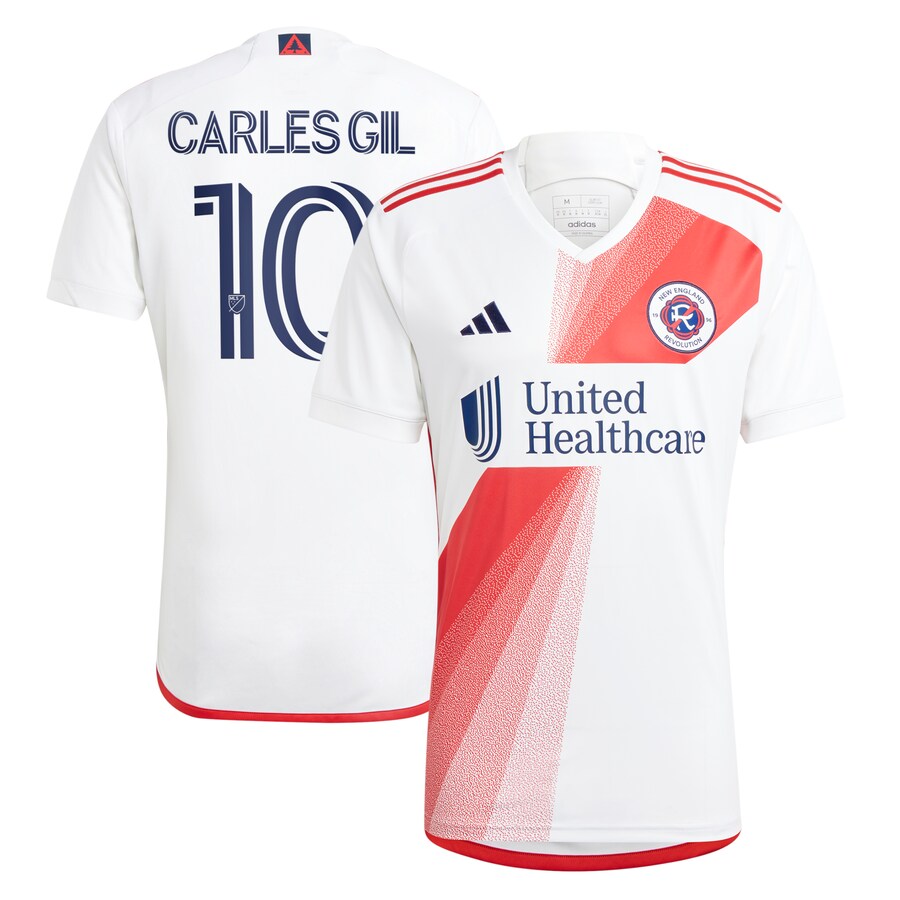 Men's New England Revolution Carles Gil adidas White 2023 Defiance Replica Jersey - Puhuasuan