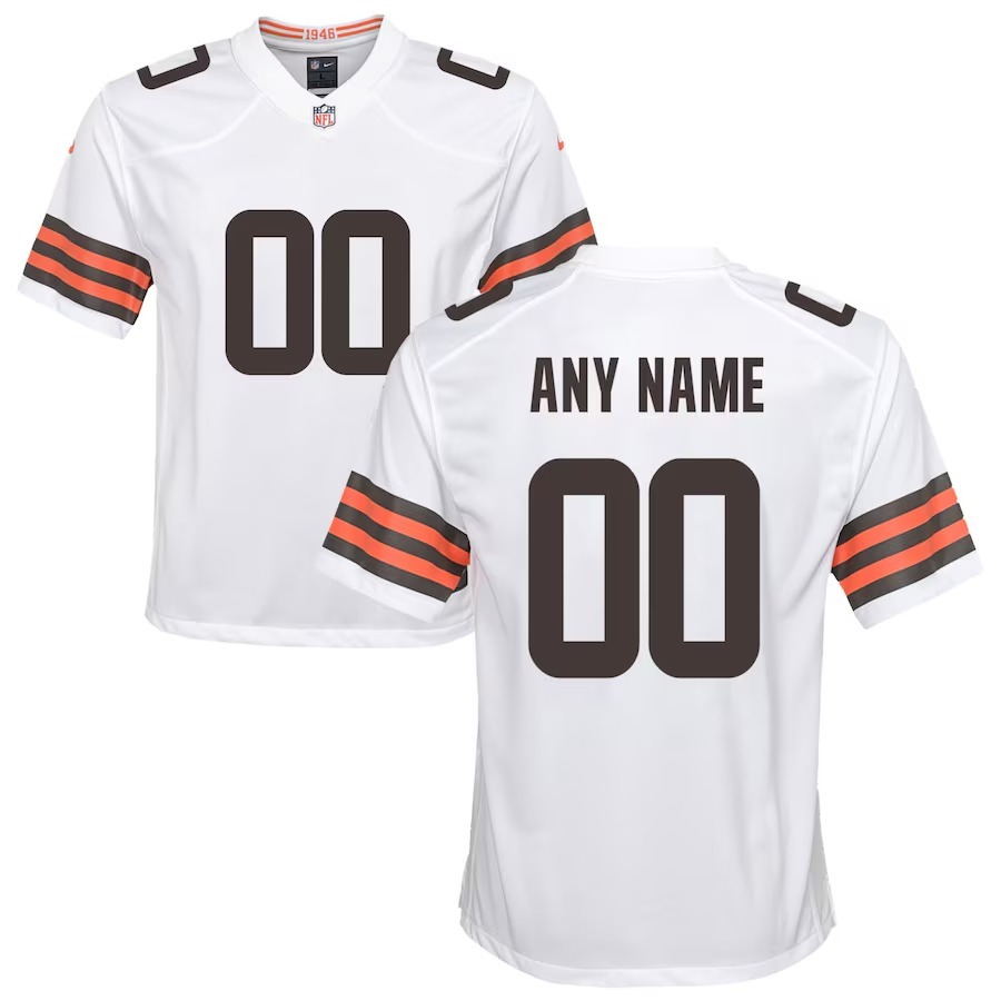 Youth Nike Cleveland Browns White Custom Game Jersey - Puhuasuan