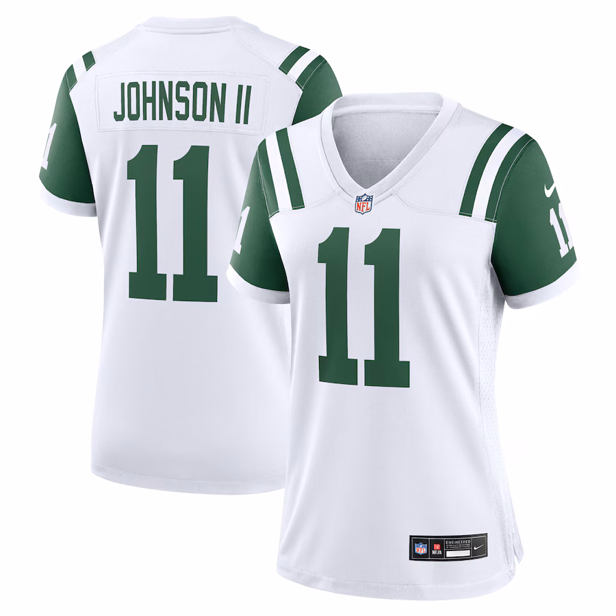 Women's New York Jets Jermaine Johnson II Nike White Classic Alternate Player Game Jersey - Puhuasuan