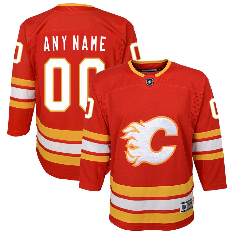 Youth Calgary Flames Red Home Custom Premier Jersey - Puhuasuan
