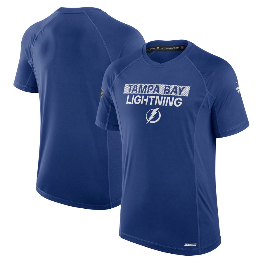 Men's Tampa Bay Lightning Fanatics Blue Authentic Pro Rink Tech T-Shirt - Puhuasuan