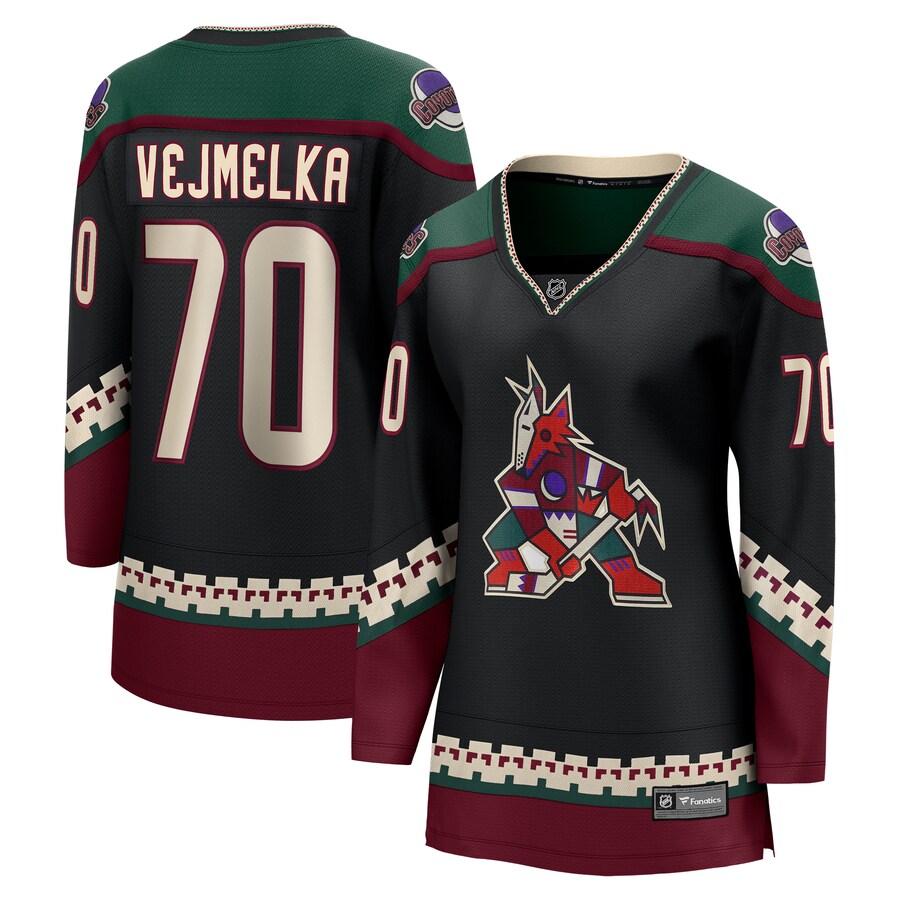 Women's Arizona Coyotes Karel Vejmelka Fanatics Branded Black Home Breakaway Player Jersey - Puhuasuan