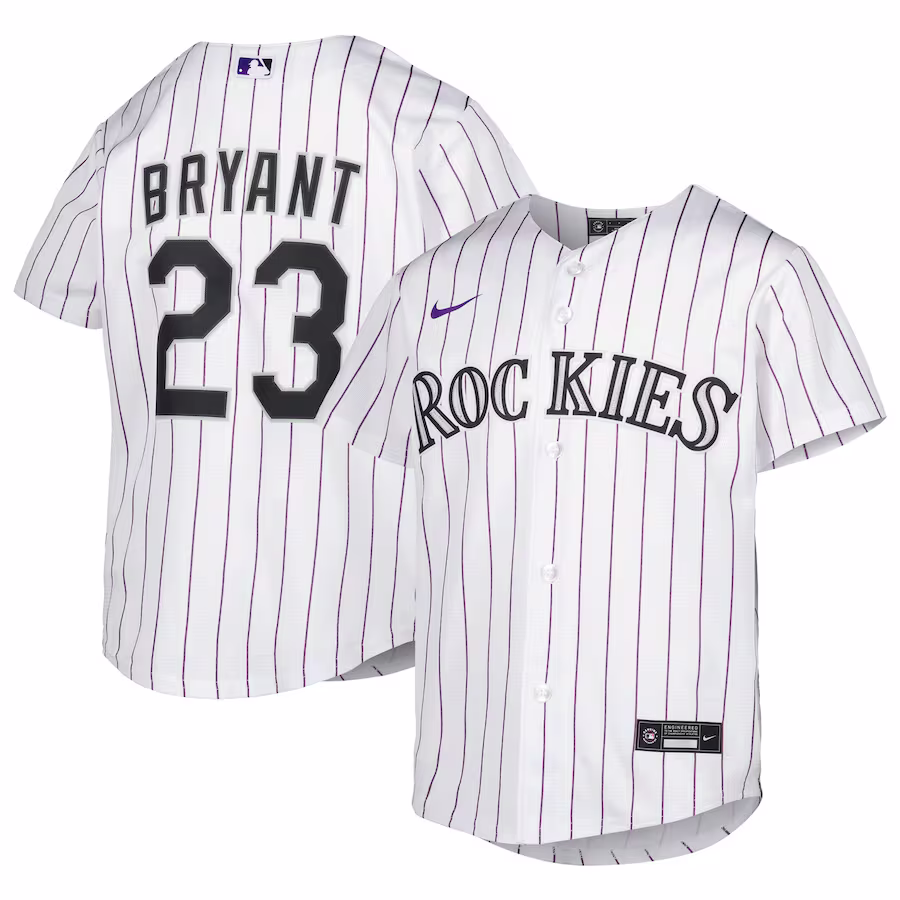 Youth Colorado Rockies Kris Bryant Nike White Alternate Replica Player Jersey - Puhuasuan