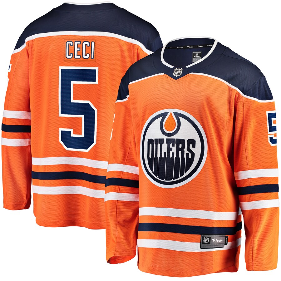 Men's Edmonton Oilers Cody Ceci Fanatics Branded Orange Home Breakaway Player Jersey - Puhuasuan