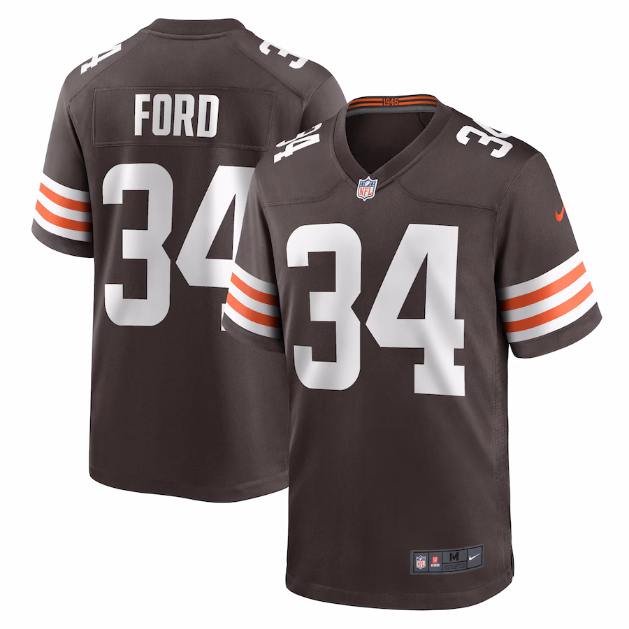 Men's Cleveland Browns Jerome Ford Nike Brown Game Player Jersey - Puhuasuan