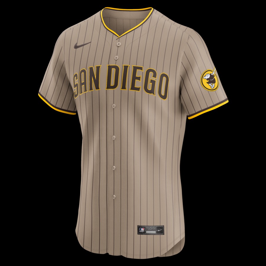 Men's San Diego Padres Fernando Tatis Jr. Nike Tan Alternate Elite Sponsor Patch Player Jersey - Puhuasuan