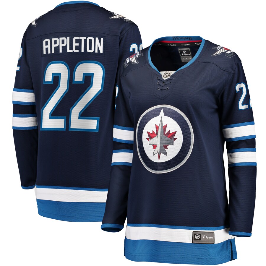 Women's Winnipeg Jets Mason Appleton Fanatics Branded Navy Home Breakaway Jersey - Puhuasuan