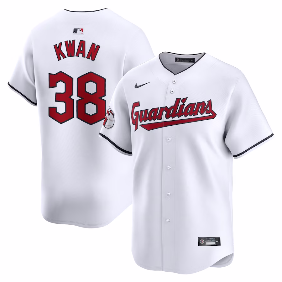 Men's Cleveland Guardians Steven Kwan Nike White Home Limited Player Jersey - Puhuasuan