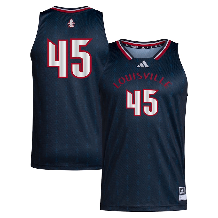 Men's adidas #45 Black Louisville Cardinals Swingman Jersey - Puhuasuan
