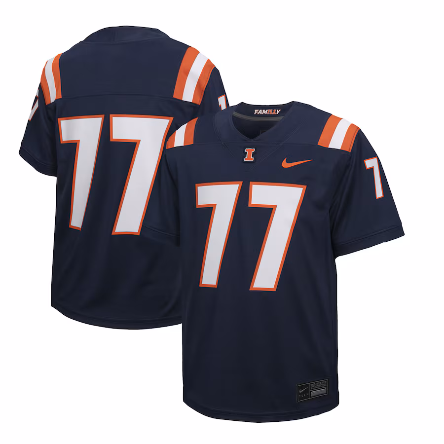 Youth Nike #50 Navy Illinois Fighting Illini Untouchable Replica Game Jersey - Puhuasuan