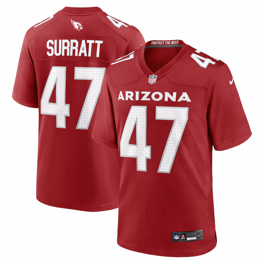 Men's Arizona Cardinals Sage Surratt Nike Cardinal Team Game Jersey - Puhuasuan
