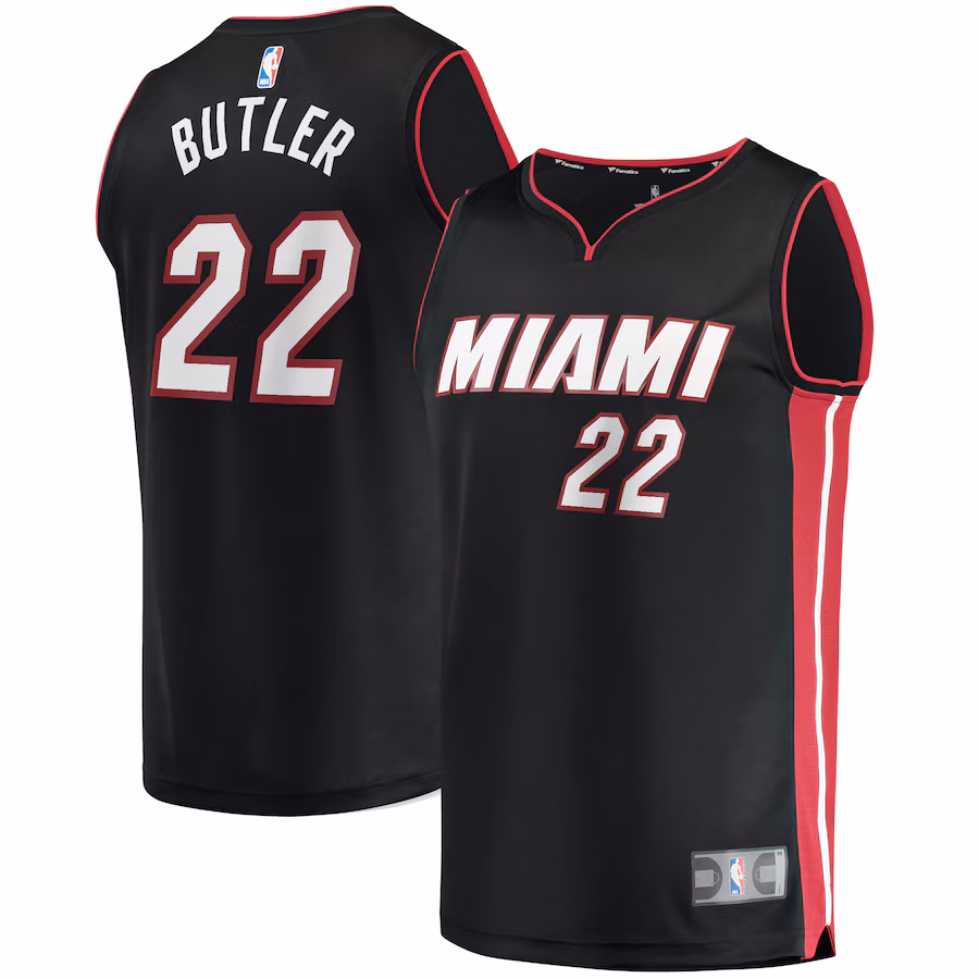 Youth Miami Heat Jimmy Butler Fanatics Black Fast Break Replica Jersey - Icon Edition - Puhuasuan