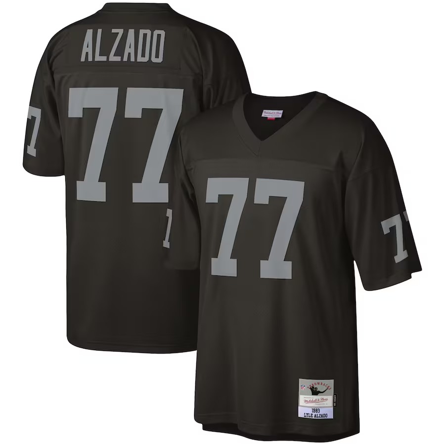 Men's Las Vegas Raiders Lyle Alzado Mitchell & Ness Black Legacy Replica Jersey - Puhuasuan