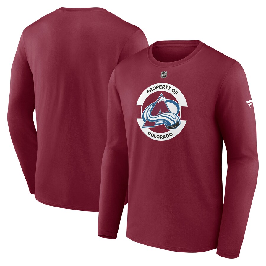 Men's Colorado Avalanche Fanatics Burgundy Authentic Pro Core Secondary Long Sleeve T-Shirt - Puhuasuan