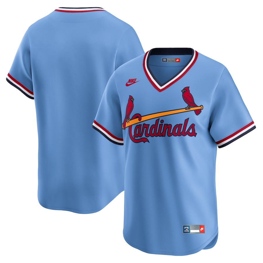 Men's St. Louis Cardinals Nike Light Blue Cooperstown Collection Limited Jersey - Puhuasuan
