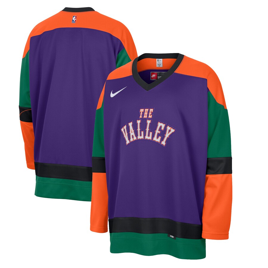 Men's Phoenix Suns Nike Purple 2024/25 City Edition Courtside Heavyweight Hockey Jersey - Puhuasuan