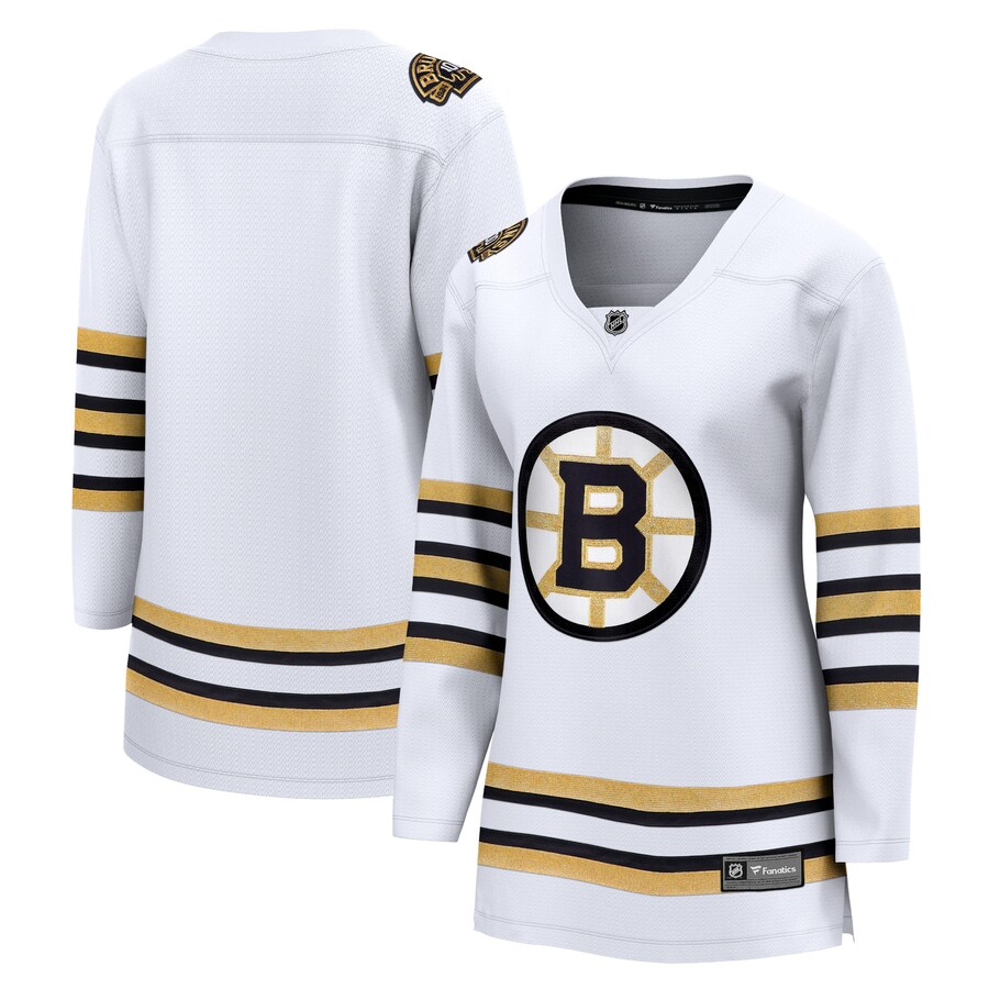Women's Boston Bruins  Fanatics Branded White 100th Anniversary Premier Breakaway Jersey - Puhuasuan