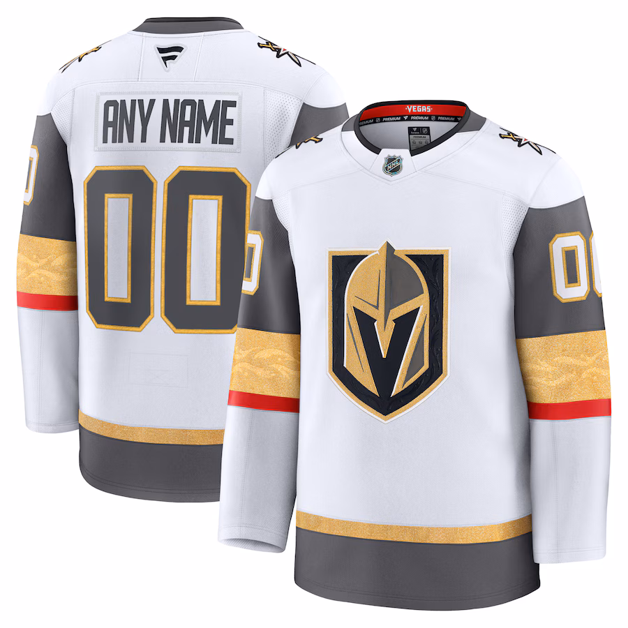 Men's Vegas Golden Knights Fanatics White Away Premium Custom Jersey - Puhuasuan