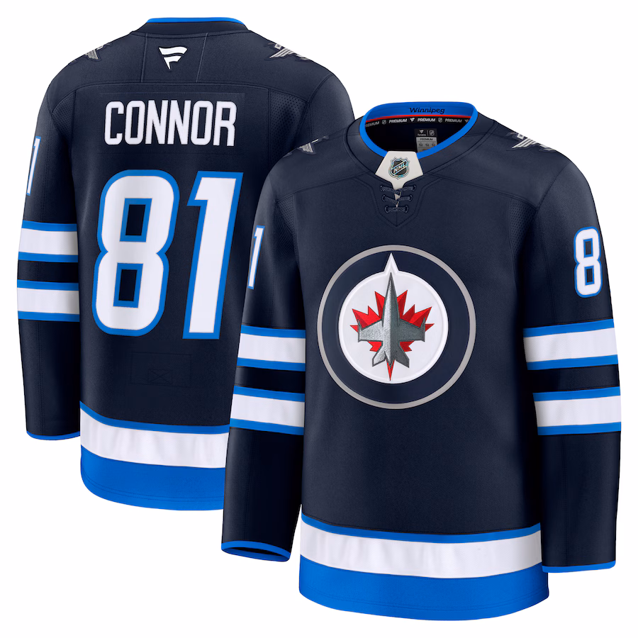 Men's Winnipeg Jets Kyle Connor Fanatics Navy Home Premium Jersey - Puhuasuan