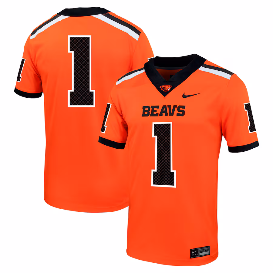 Men's Nike #1 Orange Oregon State Beavers Untouchable Football Jersey - Puhuasuan