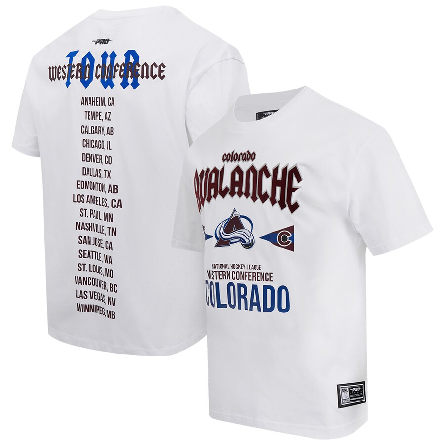 Men's Colorado Avalanche Pro Standard White City Tour T-Shirt - Puhuasuan