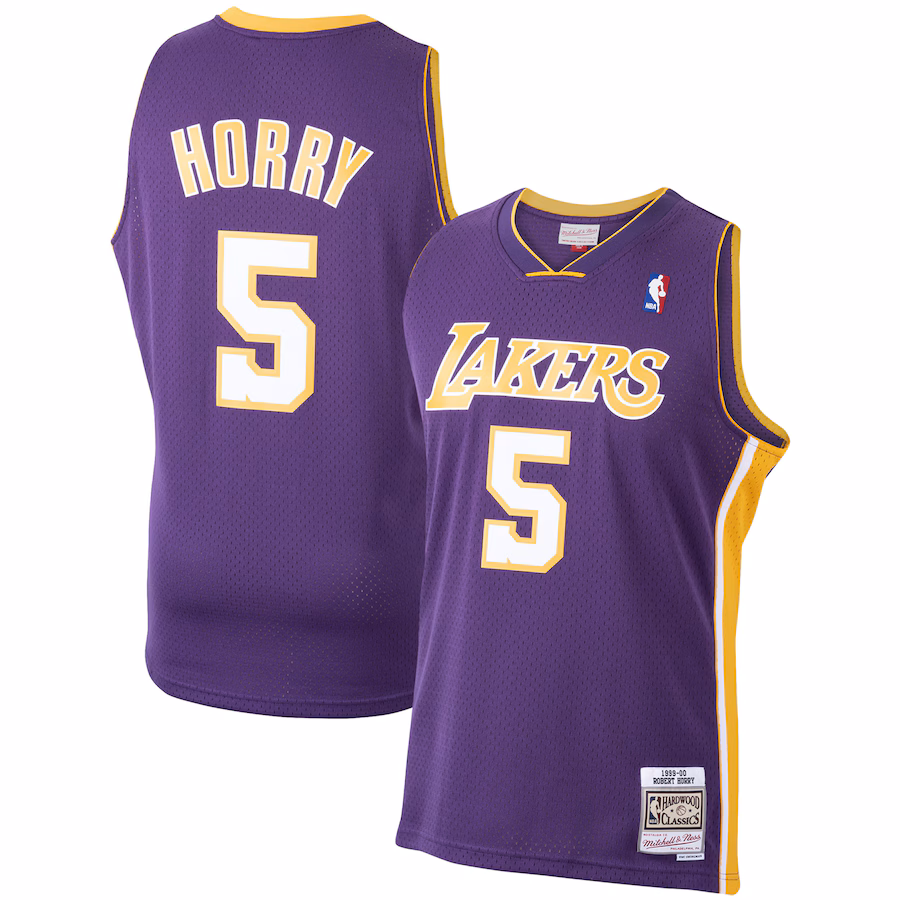 Men's Los Angeles Lakers Robert Horry Mitchell & Ness Purple 1999/00 Hardwood Classics Swingman Jersey - Puhuasuan