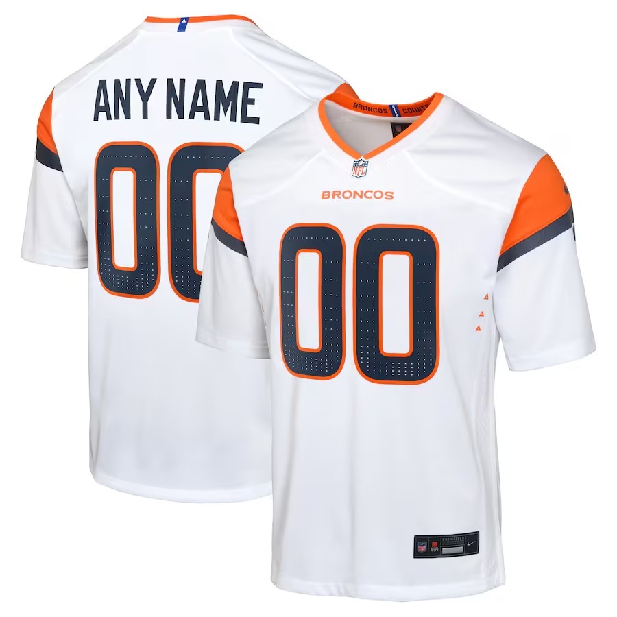Youth Denver Broncos  Nike White Mile High Collection Custom Game Jersey - Puhuasuan