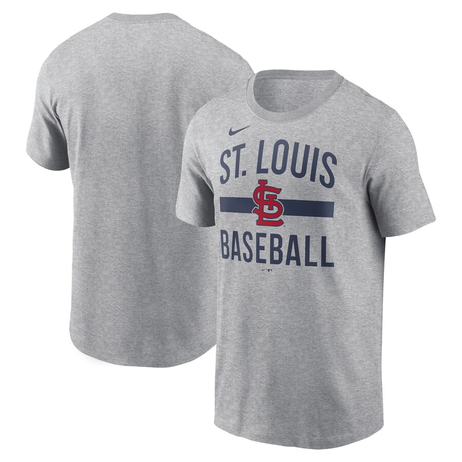 Men's St. Louis Cardinals Nike Heather Gray Arched T-Shirt - Puhuasuan