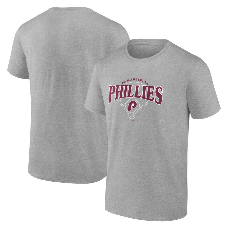 Men's Philadelphia Phillies Heather Gray Home Field T-Shirt - Puhuasuan