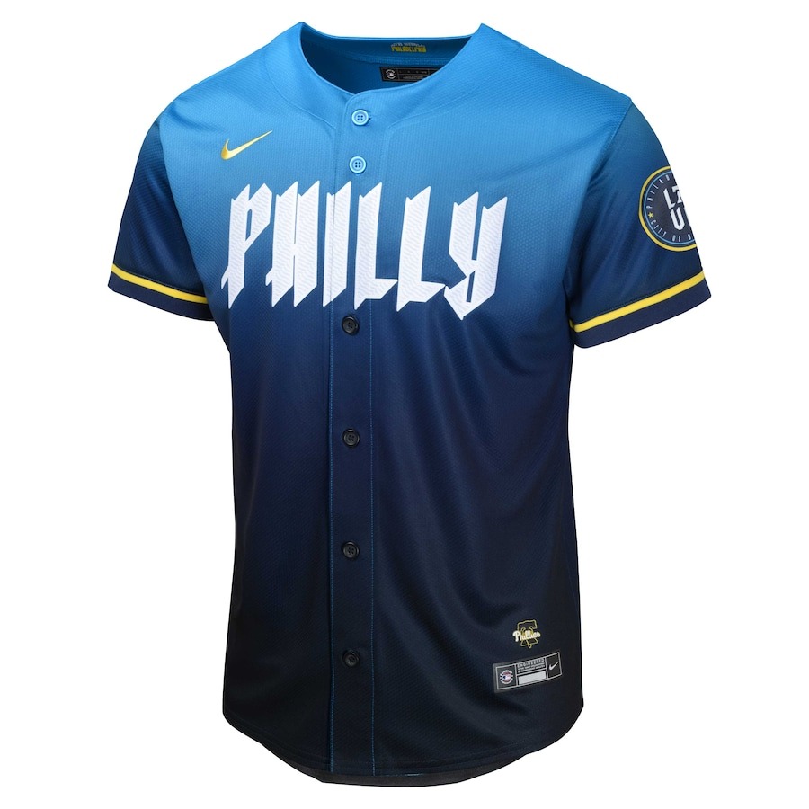 Youth Philadelphia Phillies Bryce Harper Nike Blue 2024 City Connect Limited Player Jersey - Puhuasuan