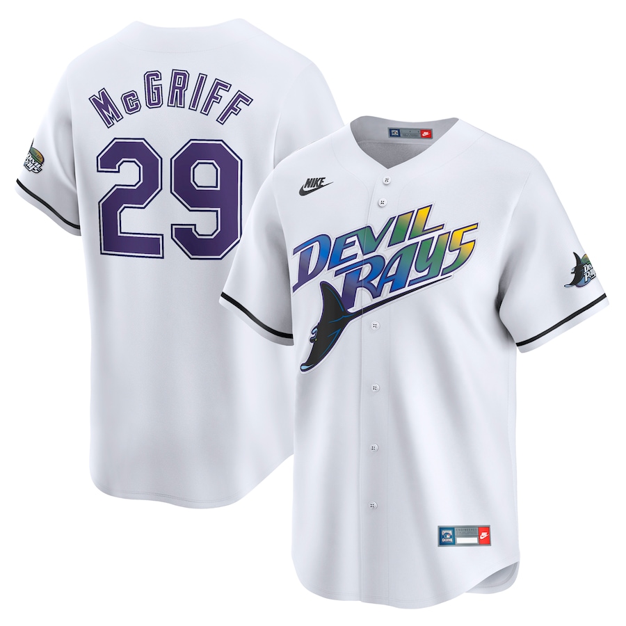 Men's Tampa Bay Rays Fred McGriff Nike White Throwback Cooperstown Limited Jersey - Puhuasuan