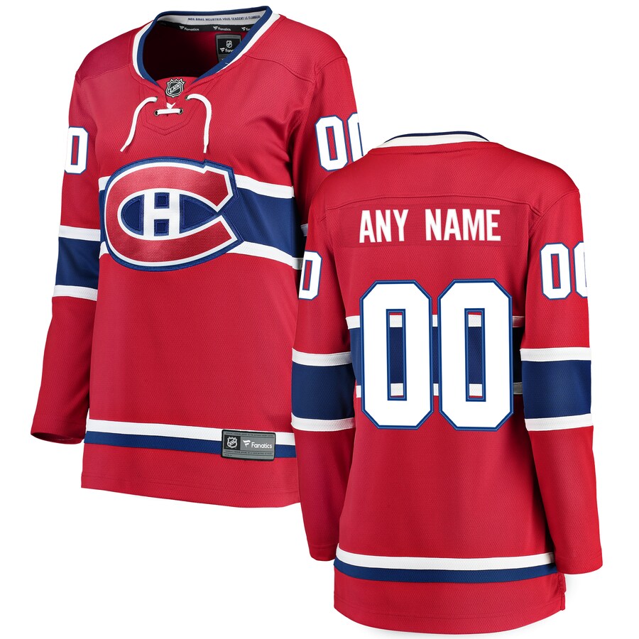 Women's Montreal Canadiens Fanatics Branded Red Home Breakaway Custom Jersey - Puhuasuan