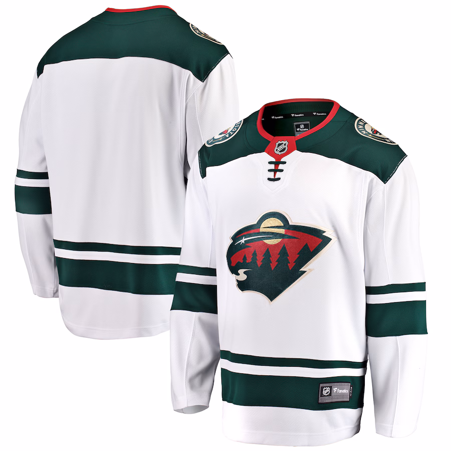 Men's Minnesota Wild Fanatics White Breakaway Away Jersey - Puhuasuan