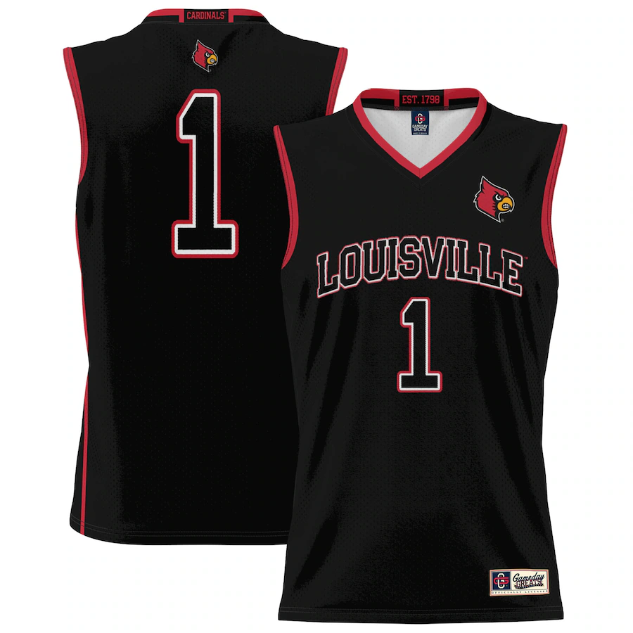 Youth GameDay Greats #1 Black Louisville Cardinals Lightweight Basketball Jersey - Puhuasuan