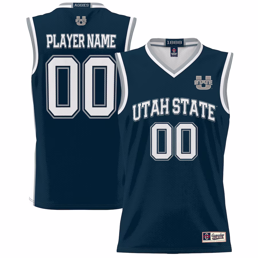 Utah State Aggies GameDay Greats Youth NIL Pick-A-Player Lightweight Women's Basketball Jersey - Navy - Puhuasuan