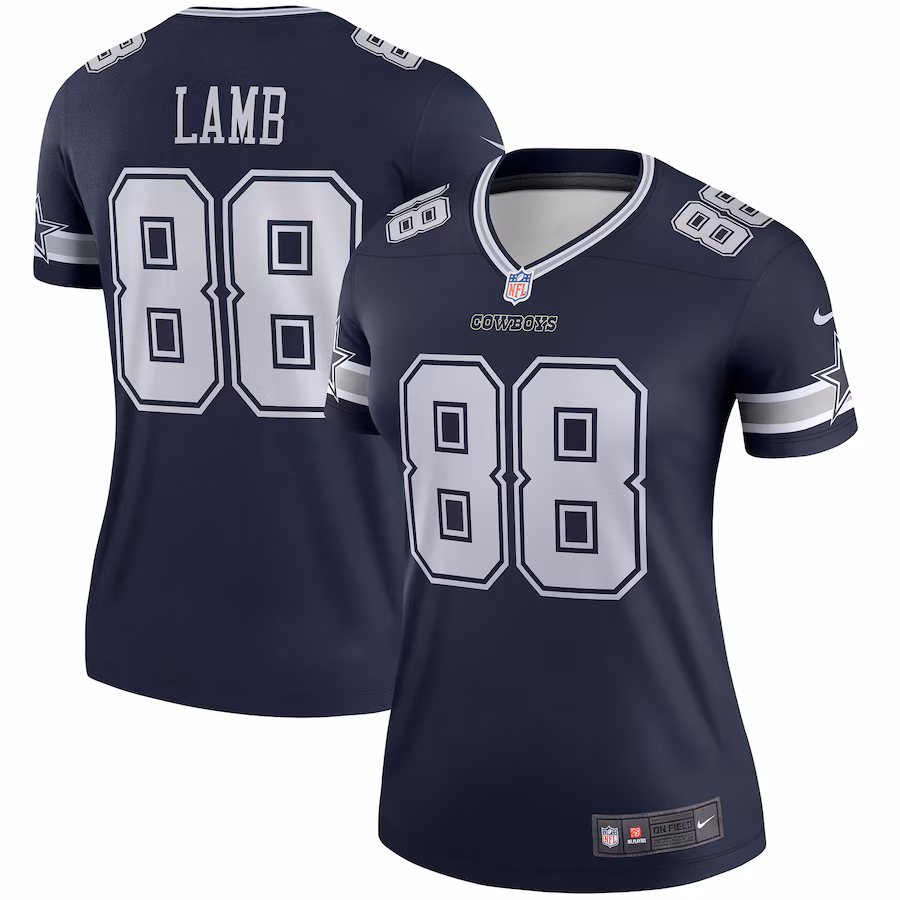 Women's Dallas Cowboys CeeDee Lamb Nike Navy Legend Player Performance Top - Puhuasuan