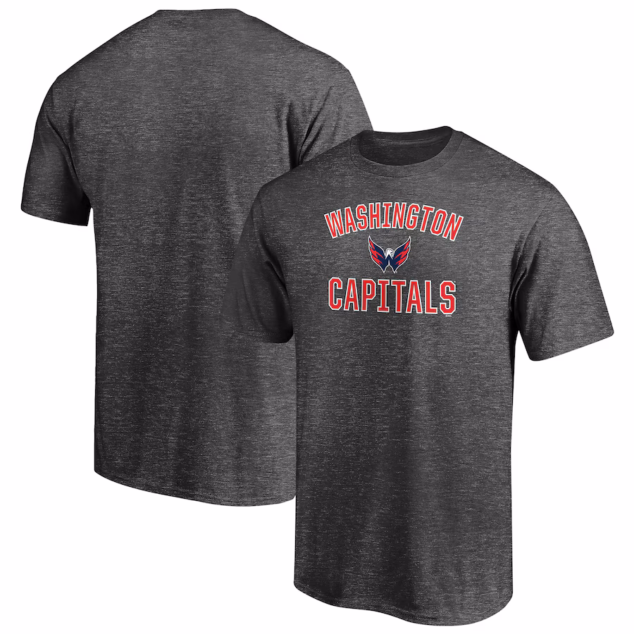 Men's Washington Capitals Charcoal Victory Arch T-Shirt - Puhuasuan