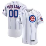 Men's Chicago Cubs Nike White Home Authentic Custom Jersey - Puhuasuan