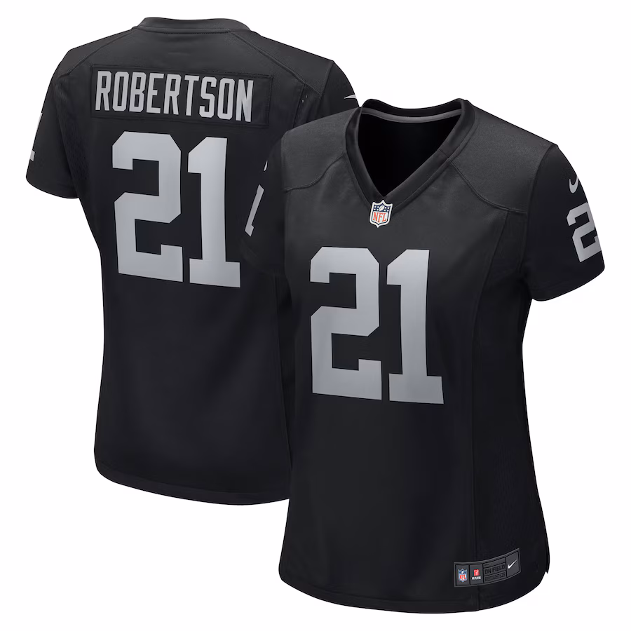 Women's Las Vegas Raiders Amik Robertson Nike Black Team Game Jersey - Puhuasuan