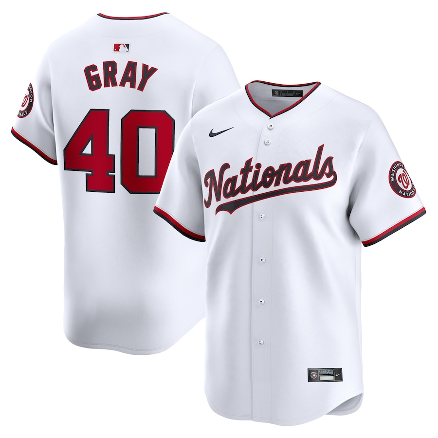 Men's Washington Nationals Josiah Gray Nike White Home Limited Player Jersey - Puhuasuan