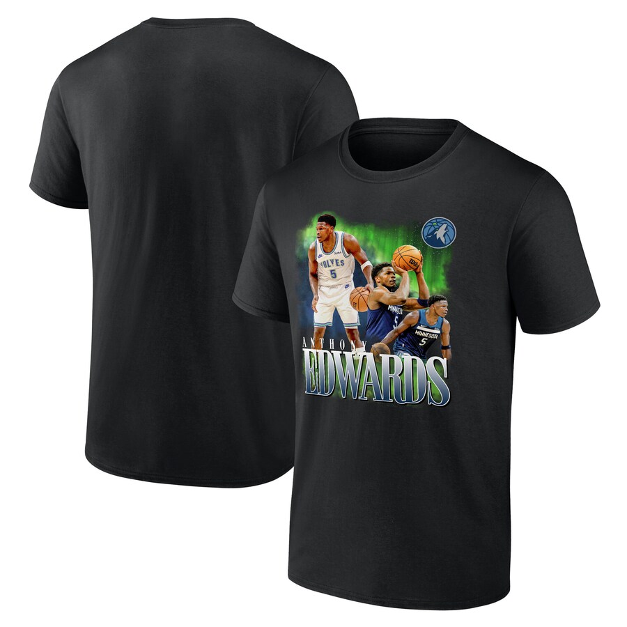 Men's Minnesota Timberwolves Anthony Edwards Black Notorious 3.0 Player T-Shirt - Puhuasuan