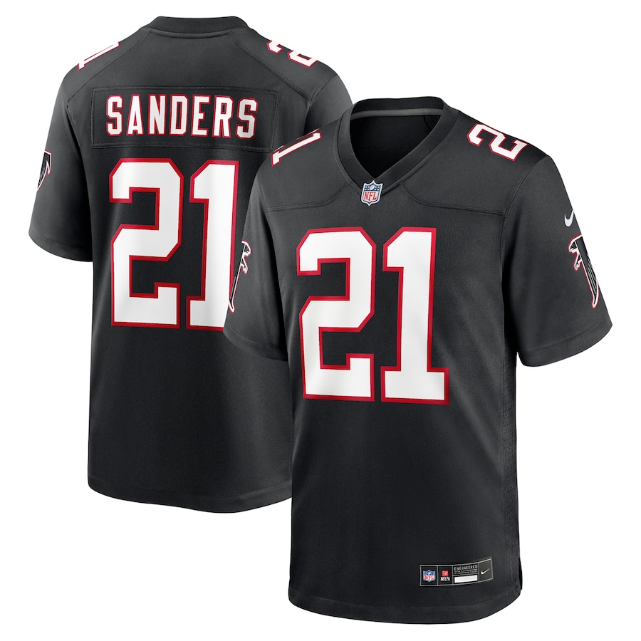 Men's Atlanta Falcons Deion Sanders Nike Black Alternate Retired Player Game Jersey - Puhuasuan
