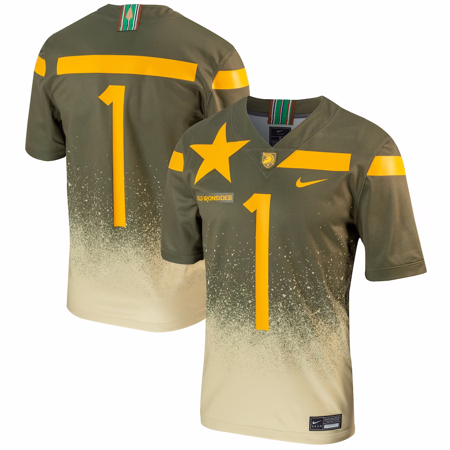 #1 Army Black Knights Nike 1st Armored Division Old Ironsides Untouchable Football Jersey - Olive - Puhuasuan