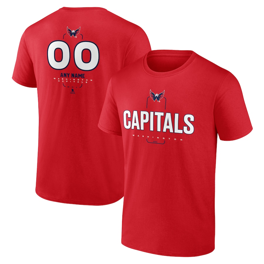 Men's Washington Capitals Red Personalized Name & Number Midfielder T-Shirt - Puhuasuan