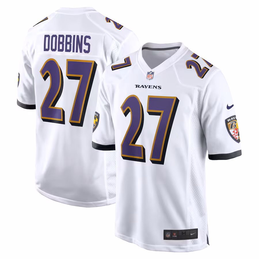 Men's Baltimore Ravens J.K. Dobbins Nike White Game Jersey - Puhuasuan