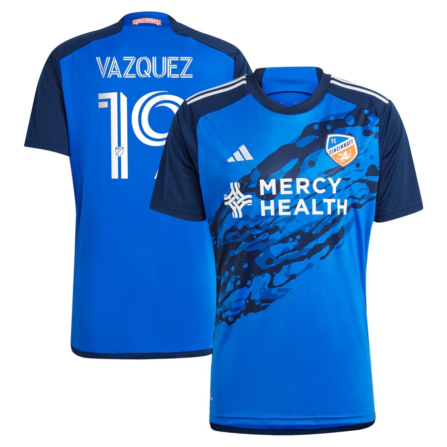 Men's FC Cincinnati Brandon Vazquez adidas Blue 2023 River Kit Replica Jersey - Puhuasuan